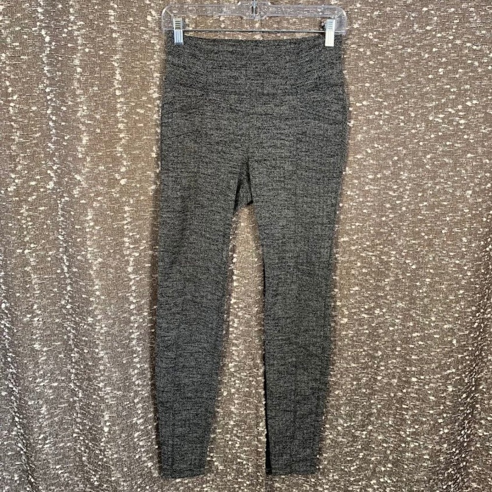 Athleta Herringbone Metro High Rise Leggings Pockets Preppy Women's Small
